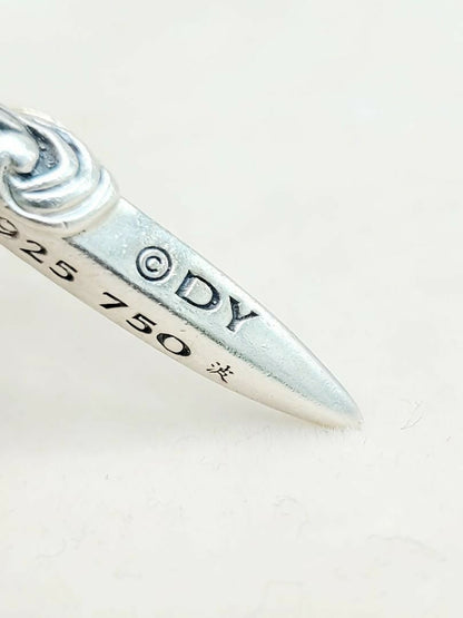 hallmark David Yurman Waves Dagger Amulet 18K Gold & Black Diamonds | AYW Luxury