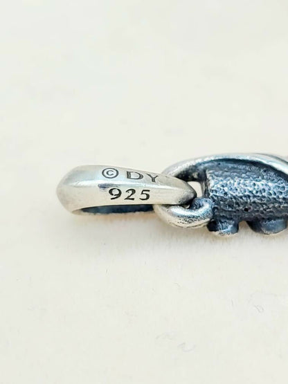 hallmark of David Yurman Waves Dagger Black Diamond Amulet Sterling Silver | AYW Luxury