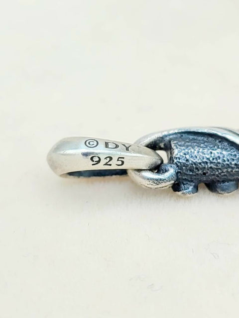hallmark of David Yurman Waves Dagger Black Diamond Amulet Sterling Silver | AYW Luxury