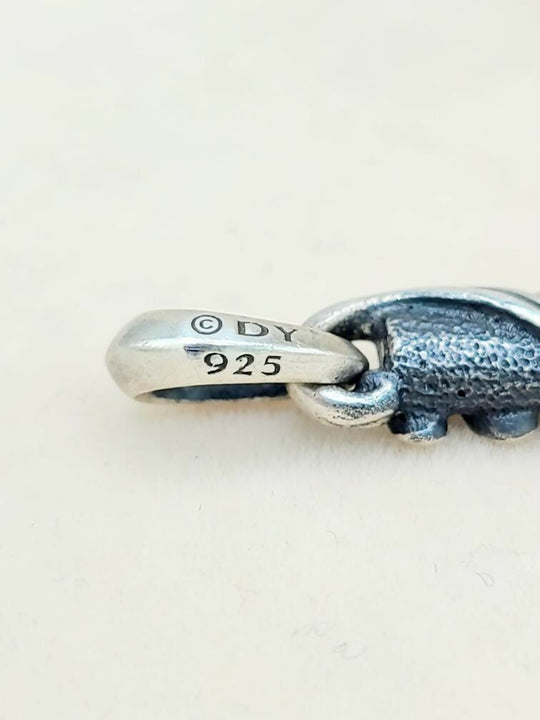hallmark of David Yurman Waves Dagger Black Diamond Amulet Sterling Silver | AYW Luxury