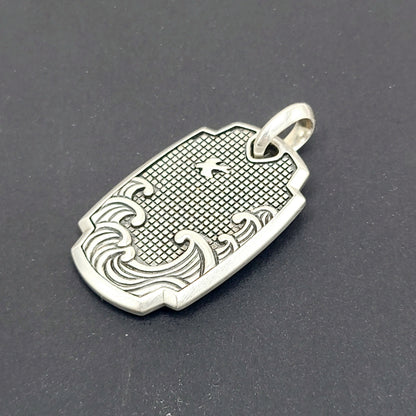 David Yurman Waves Shield Pendant Sterling Silver 39mm