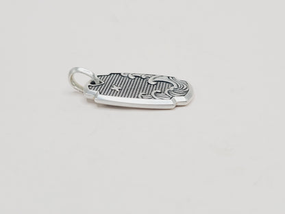 David Yurman Waves Shield Pendant Sterling Silver 39mm