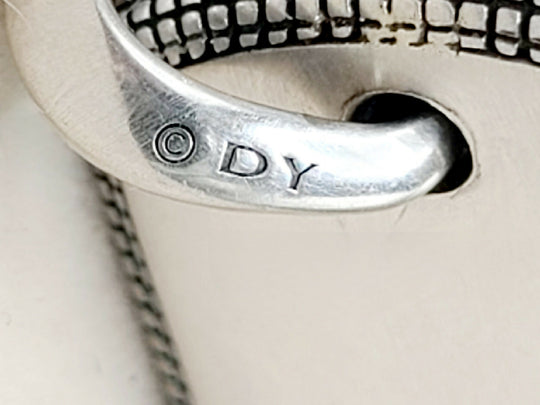 hallmark of David Yurman Waves Tag Pendant Sterling Silver 18K Gold 35mm