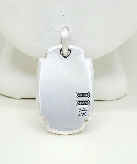 hallmark of David Yurman Waves Tag Pendant With Pave Black Diamonds In Sterling Silver