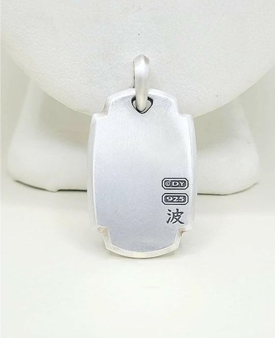 hallmark of David Yurman Waves Tag Pendant With Pave Black Diamonds In Sterling Silver