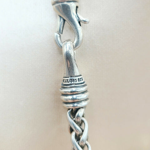  David Yurman Wheat Chain Black Onyx Gold Station Necklace
