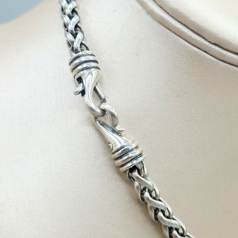  David Yurman Wheat Chain Black Onyx Gold Station Necklace