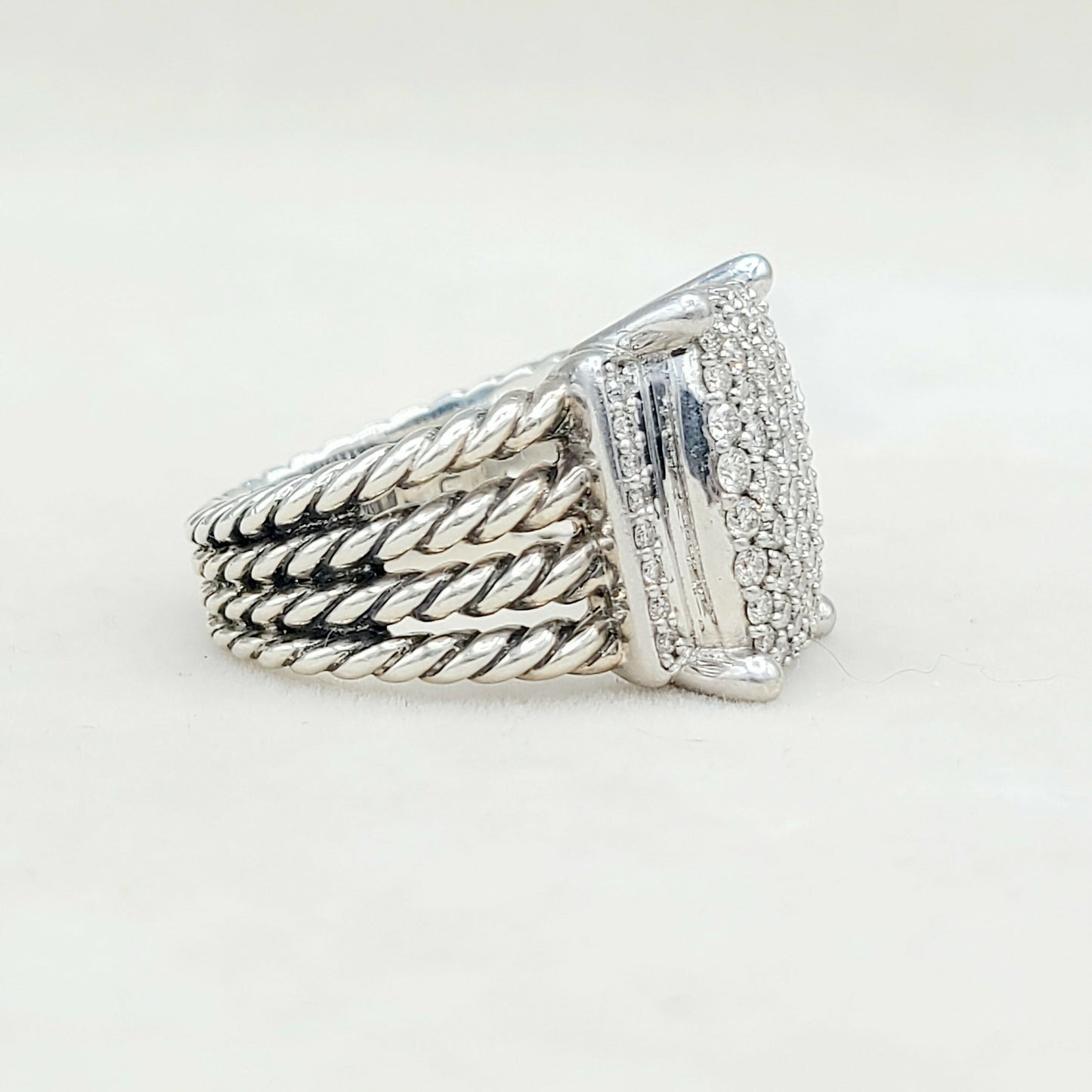 David Yurman Wheaton 16x12 Pave Diamond Ring