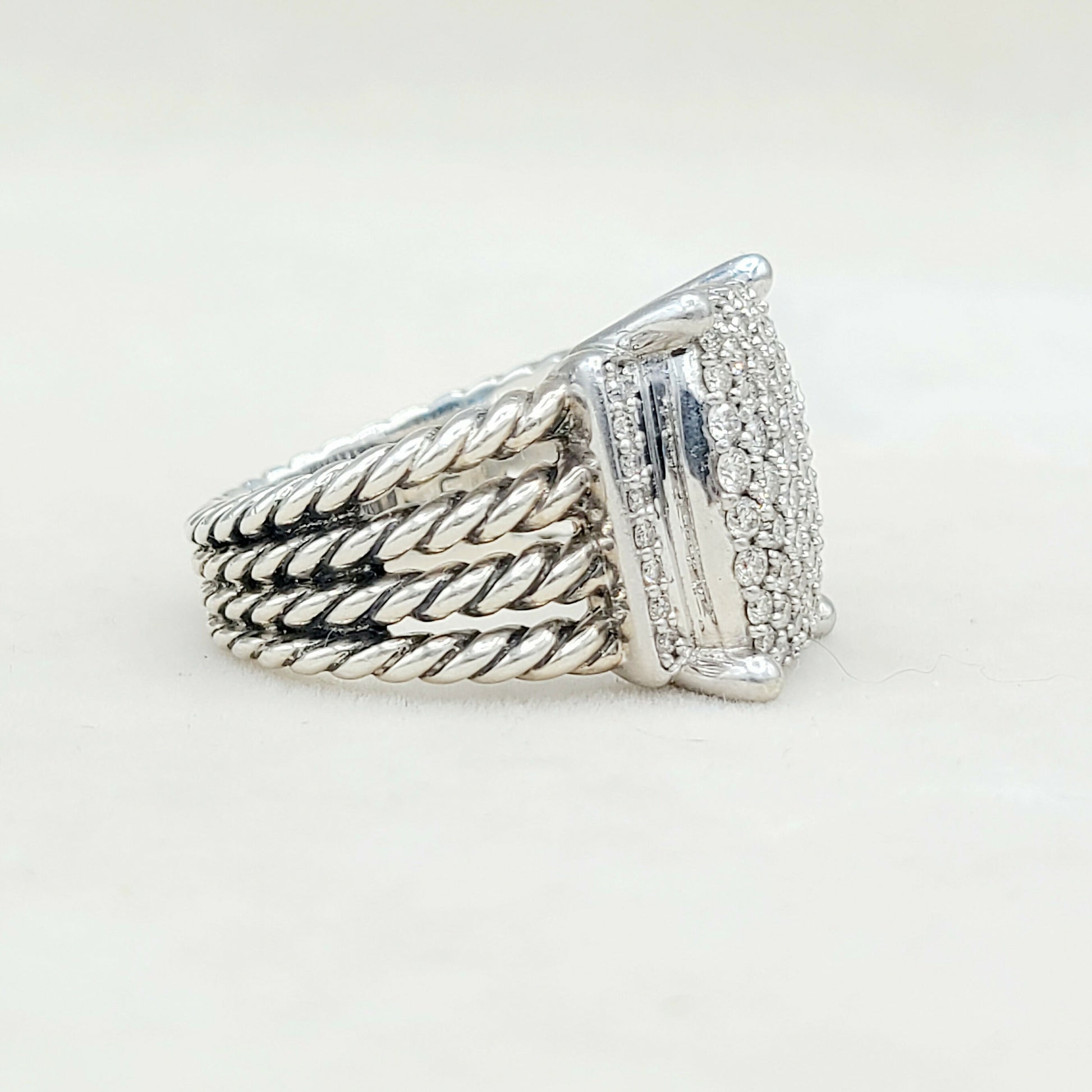 David Yurman Wheaton 16x12 Pave Diamond Ring