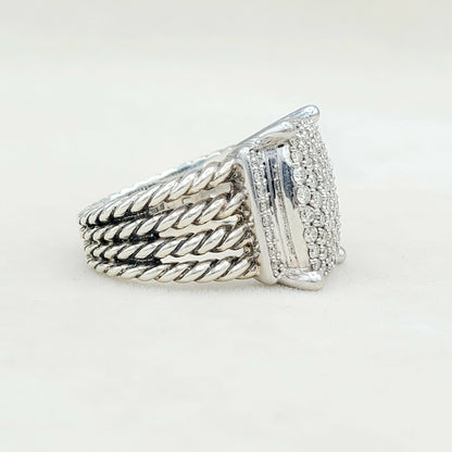 David Yurman Wheaton 16x12 Pave Diamond Ring