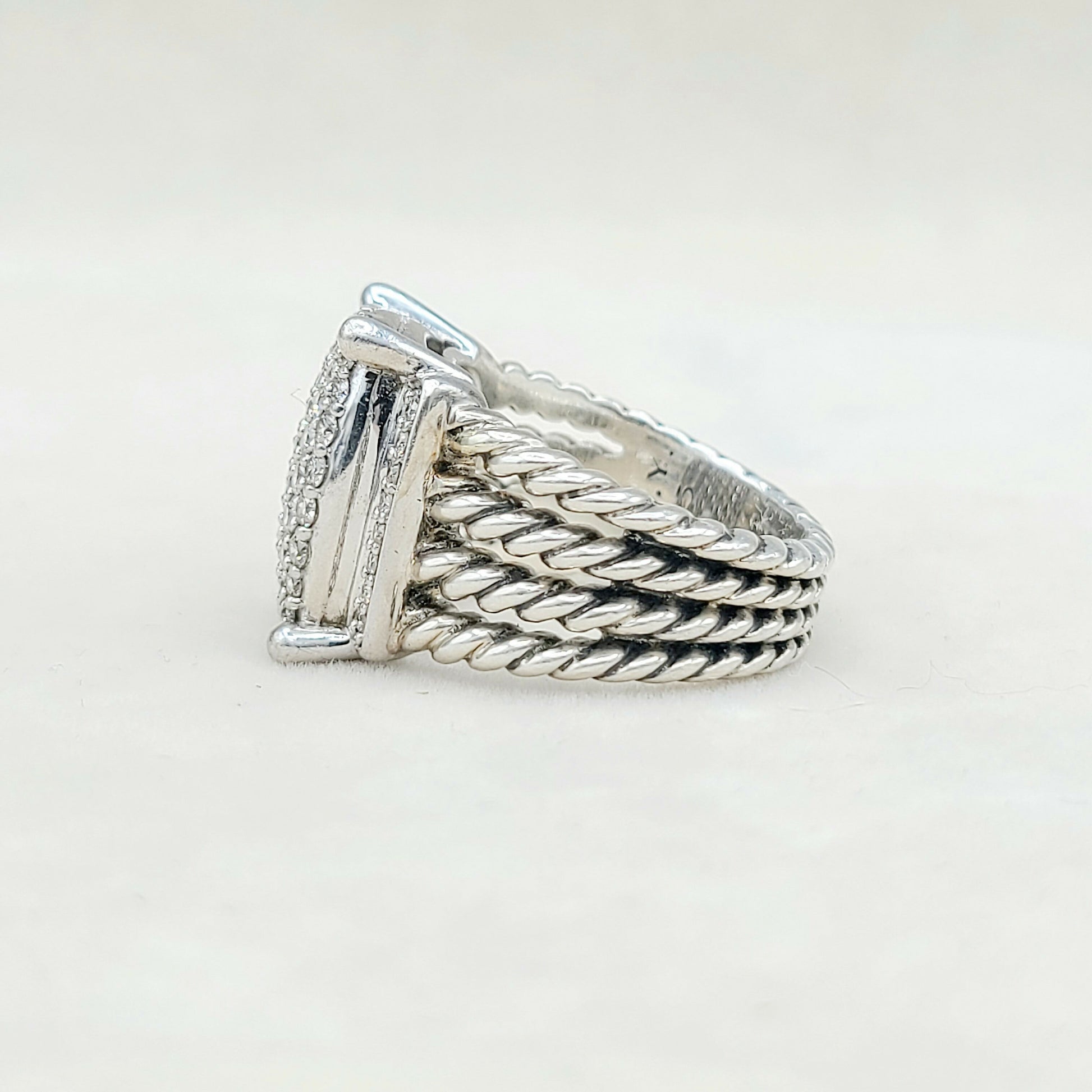 David Yurman Wheaton 16x12 Pave Diamond Ring