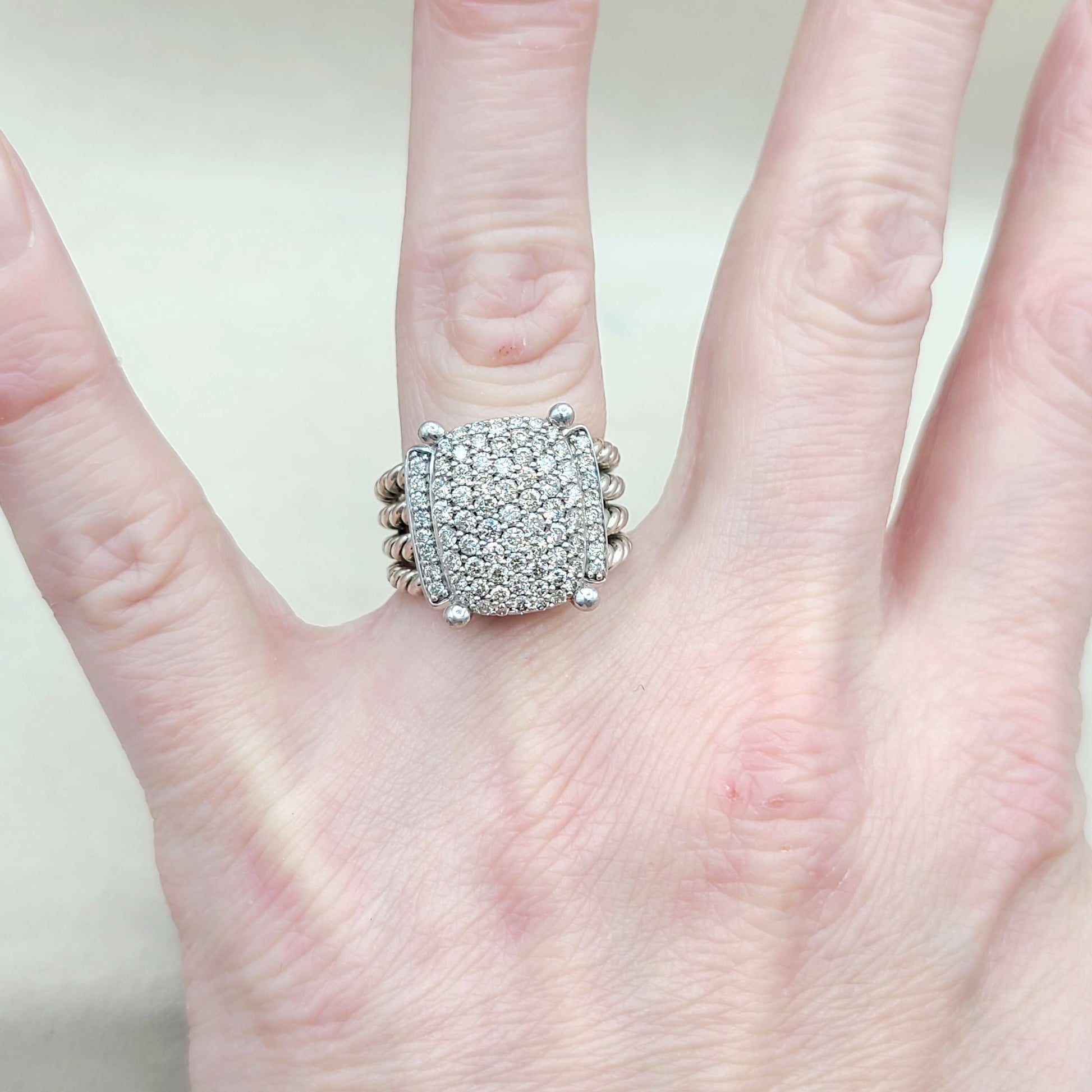 David Yurman Wheaton 16x12 Pave Diamond Ring