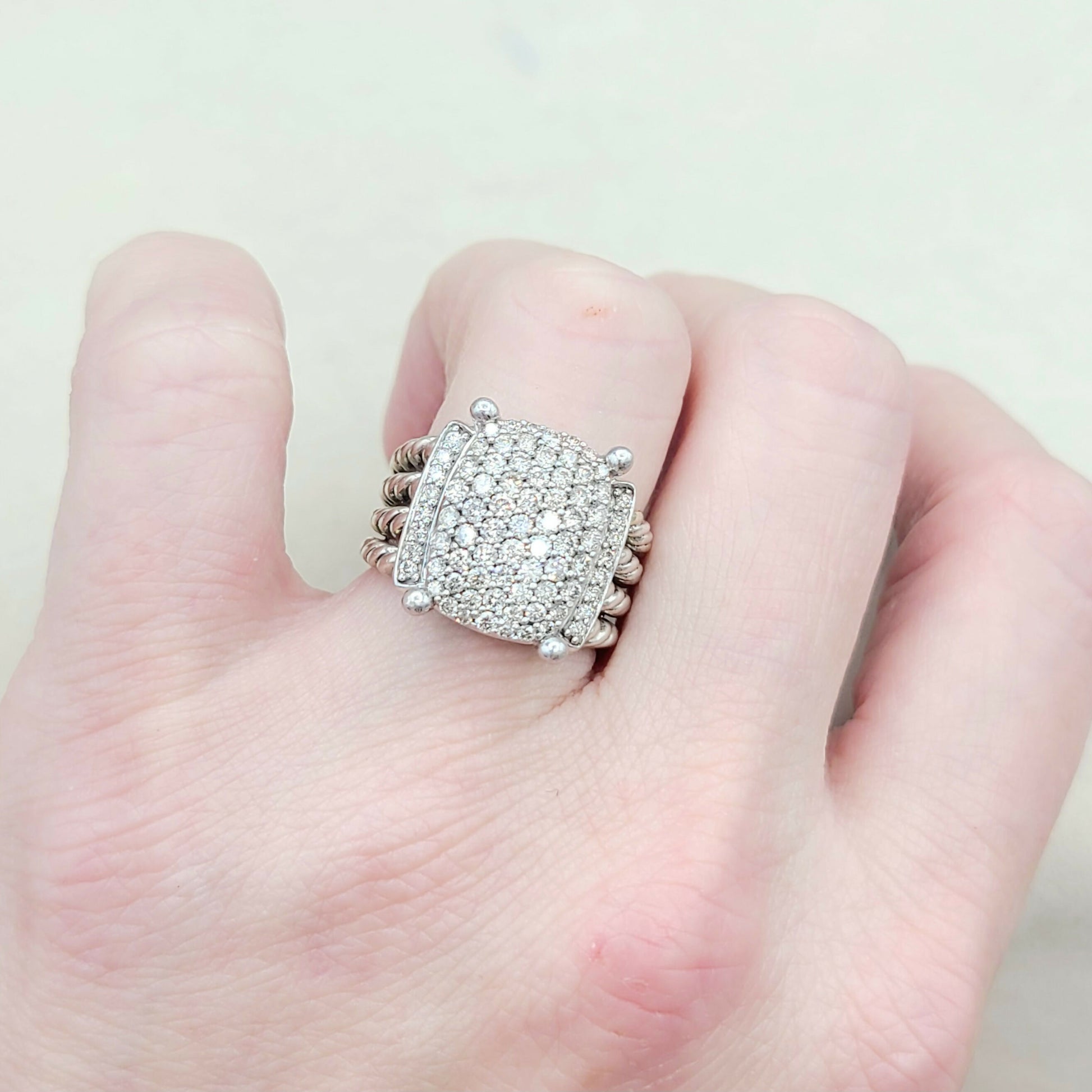 David Yurman Wheaton 16x12 Pave Diamond Ring