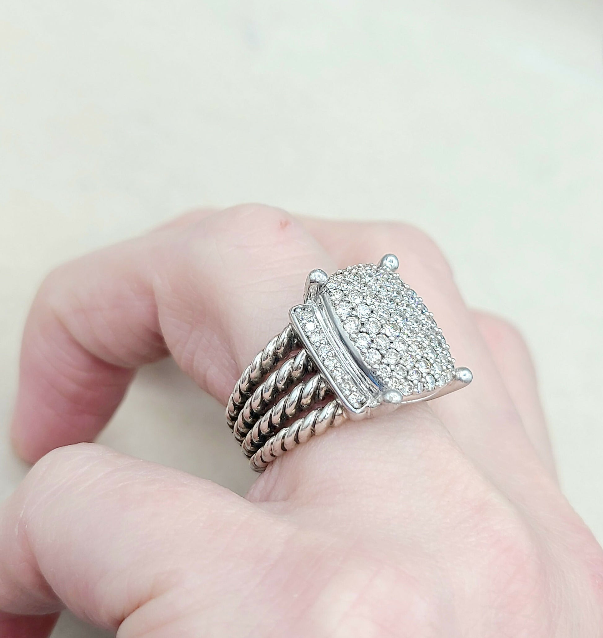 David Yurman Wheaton 16x12 Pave Diamond Ring
