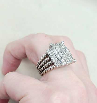 David Yurman Wheaton 16x12 Pave Diamond Ring