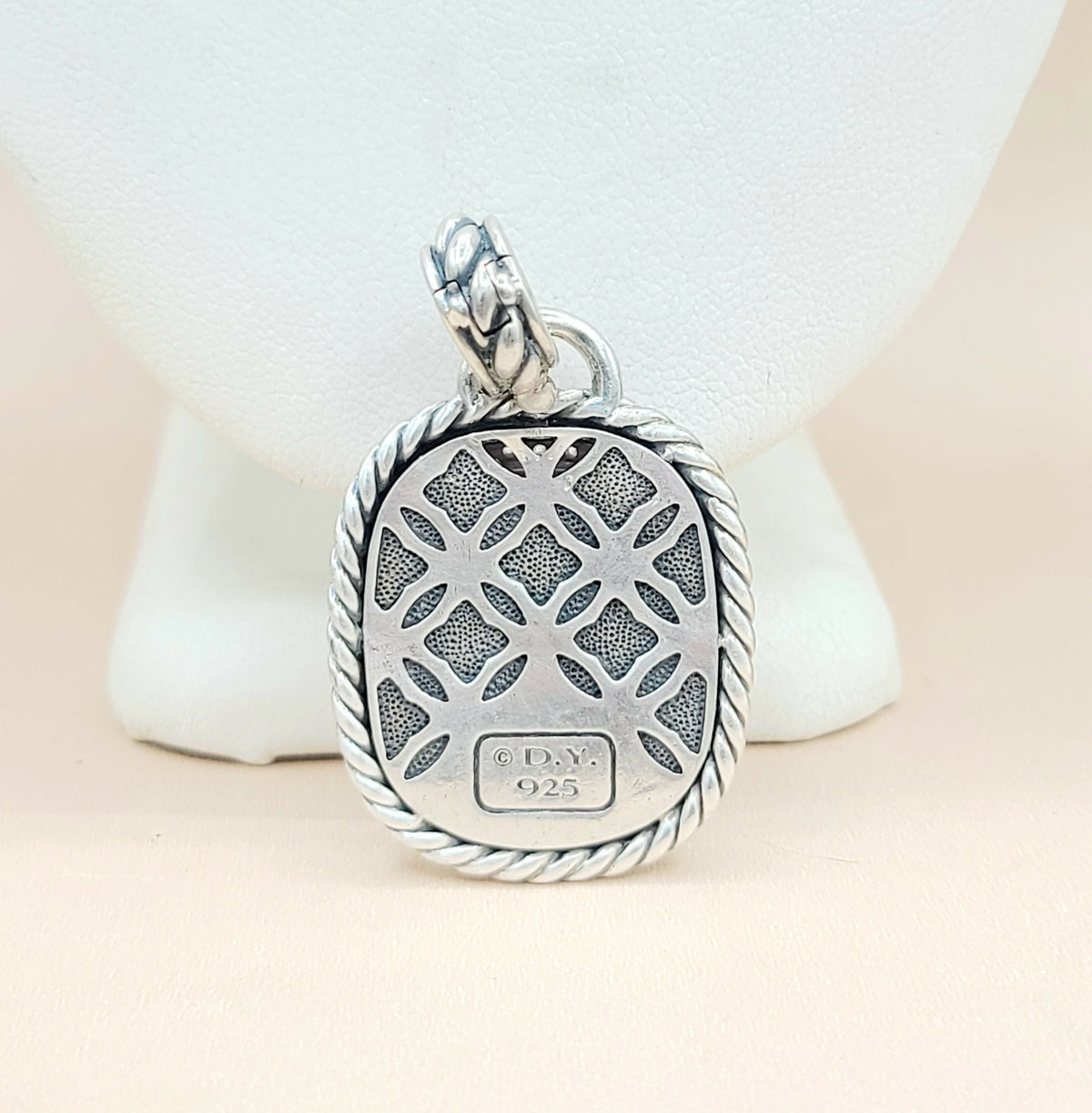  David Yurman Wheaton-20×15-Amethyst-& Diamond-Pendant-