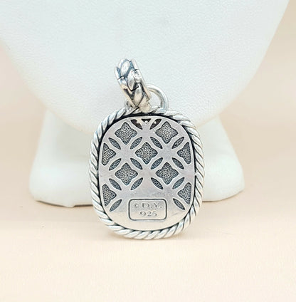  David Yurman Wheaton-20×15-Amethyst-& Diamond-Pendant-