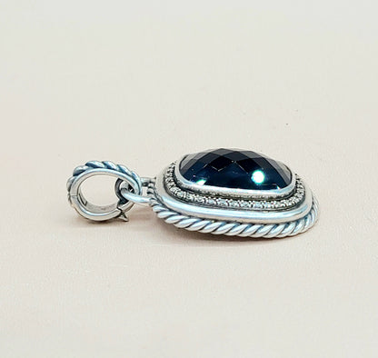  David Yurman Wheaton 20×15 Black Onyx Diamond Pendant Enhancer