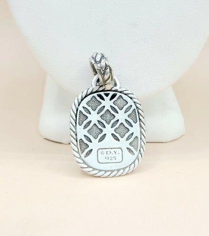  David Yurman Wheaton 20×15 Black Onyx Diamond Pendant Enhancer