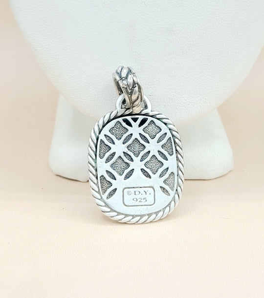  David Yurman Wheaton 20×15 Black Onyx Diamond Pendant Enhancer