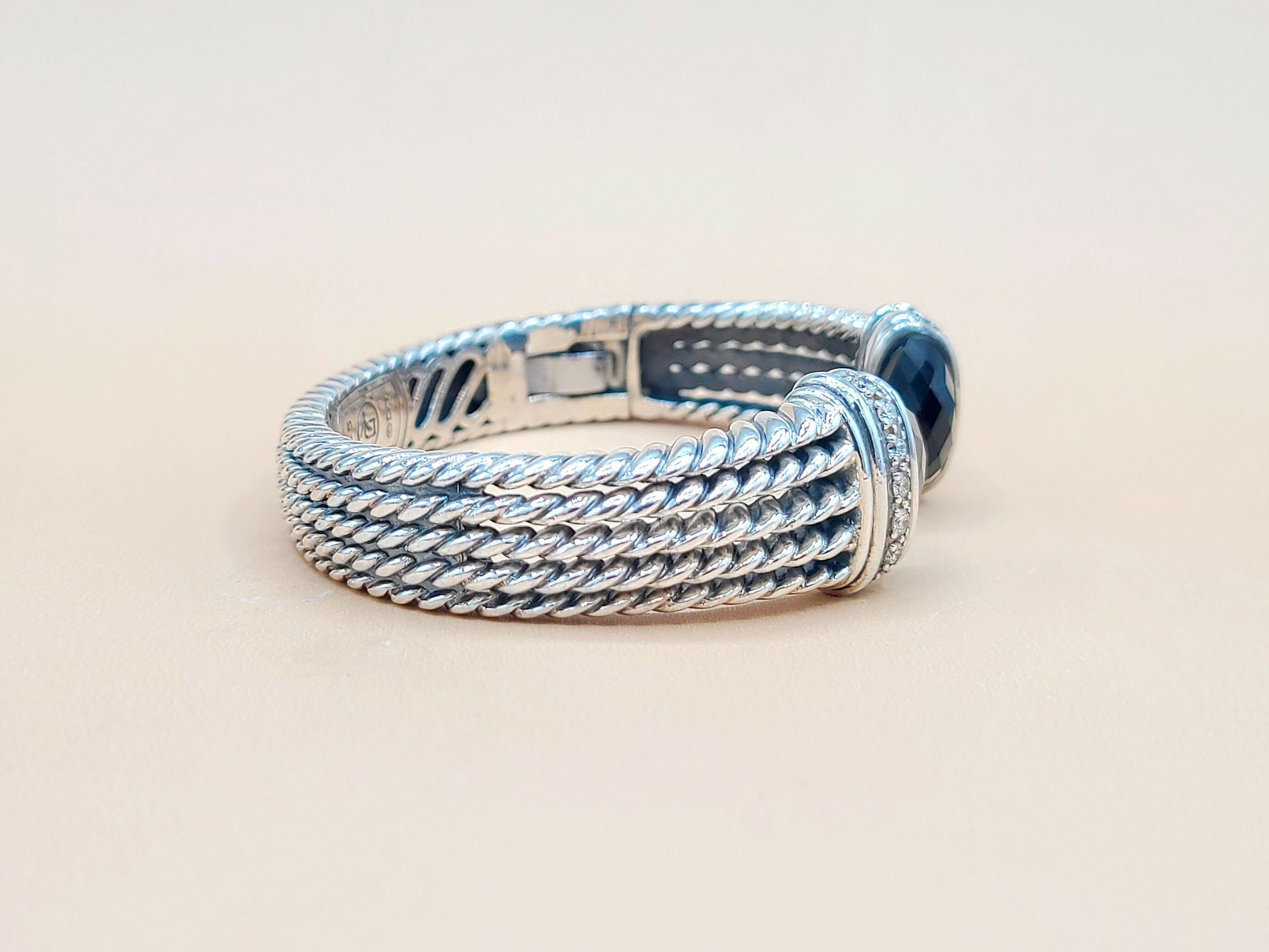David Yurman Wheaton Cuff Black Onyx Diamond Bracelet | Certified  AYW Luxury #