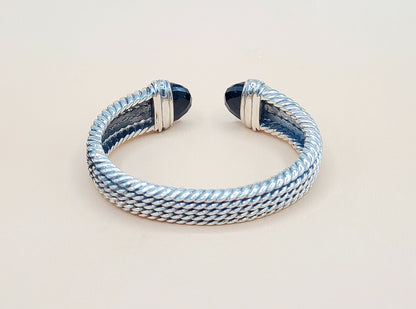 David Yurman Wheaton Cuff Black Onyx Diamond Bracelet | Certified  AYW Luxury #