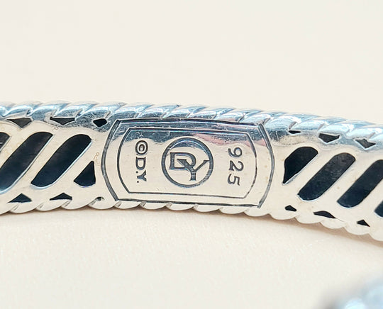  David Yurman-Wheaton-Cuff-Black Onyx Diamond Bracelet