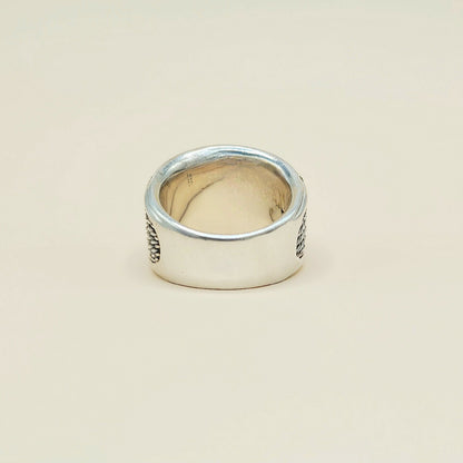 David Yurman Wheaton Diamond Band Ring Sterling Silver 0.49 TCW 17mm Size 7
