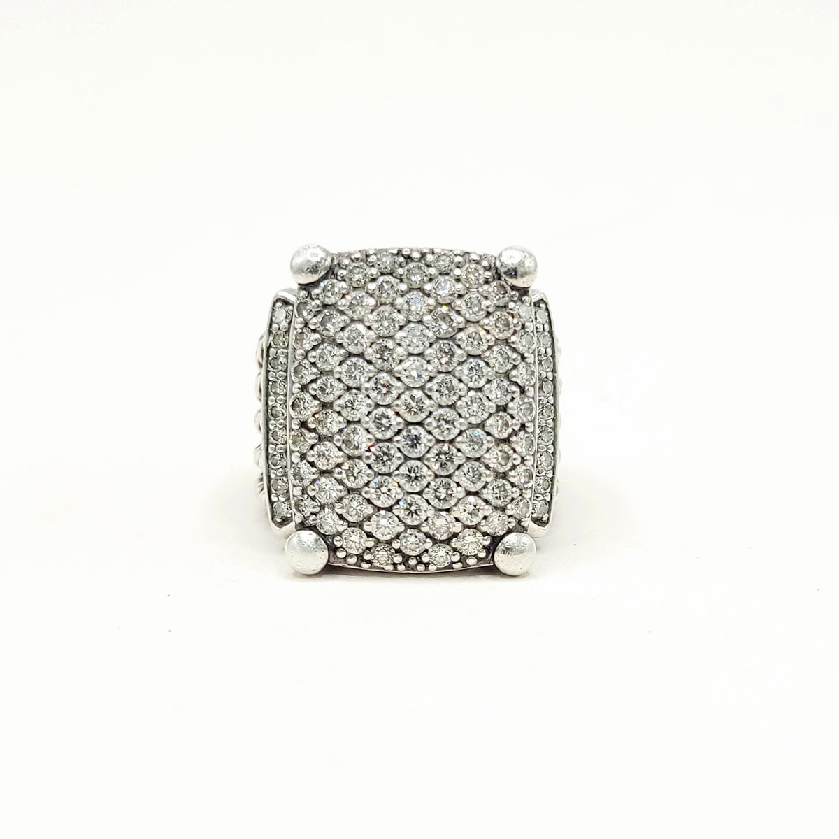 David Yurman Wheaton Pavé Diamond Ring Sterling Silver 2.06 TCW Size 6.5