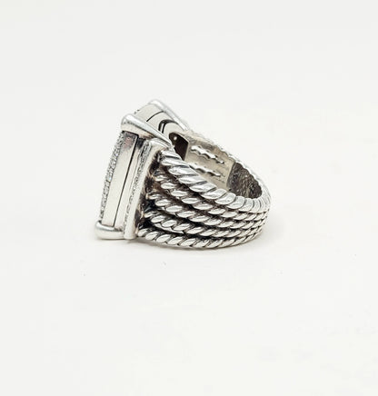 David Yurman Wheaton Pavé Diamond Ring Sterling Silver 2.06 TCW Size 6.5