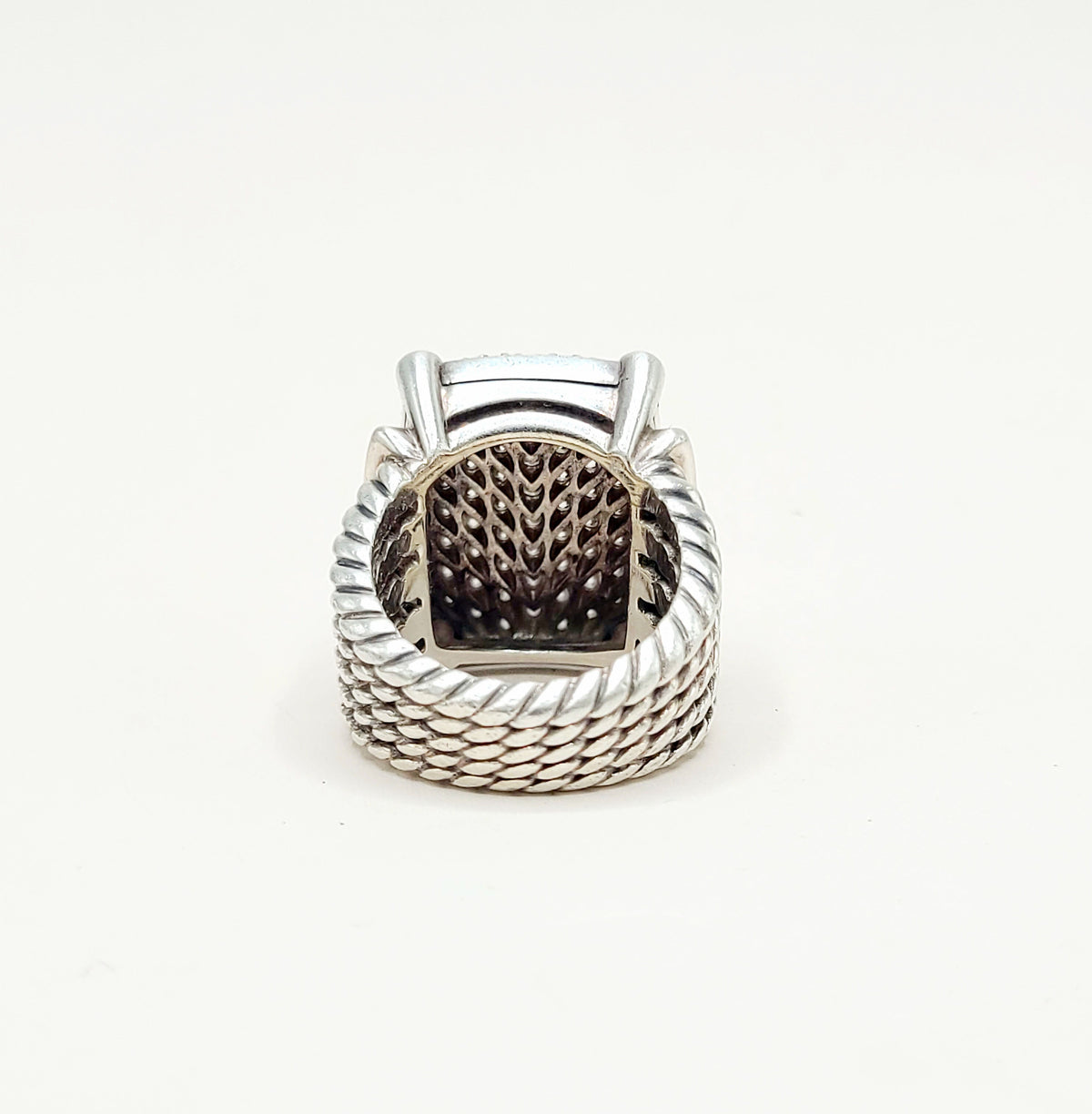 David Yurman Wheaton Pavé Diamond Ring Sterling Silver 2.06 TCW Size 6.5