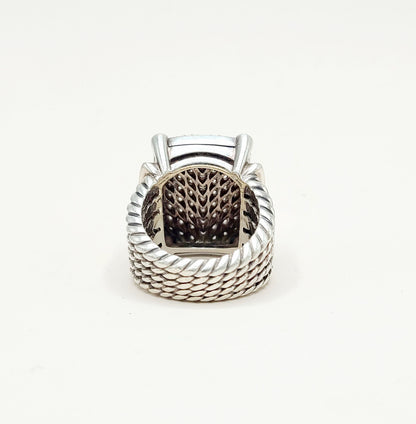 David Yurman Wheaton Pavé Diamond Ring Sterling Silver 2.06 TCW Size 6.5
