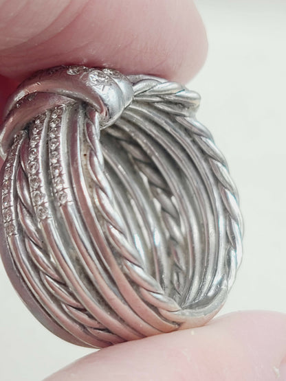 David Yurman Wide Anjelika Ring With Diamonds 