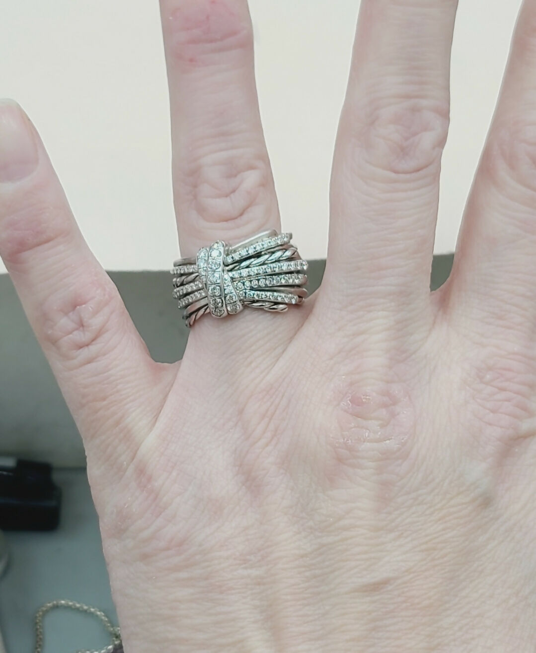 David Yurman Wide Anjelika Ring With Diamonds 