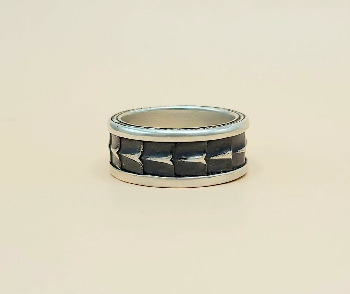 David Yurman Wide Armory Band Ring Sterling Silver 11mm 