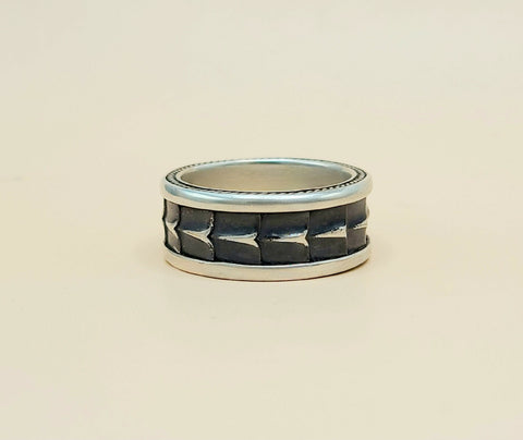 David Yurman Wide Armory Band Ring Sterling Silver 11mm 