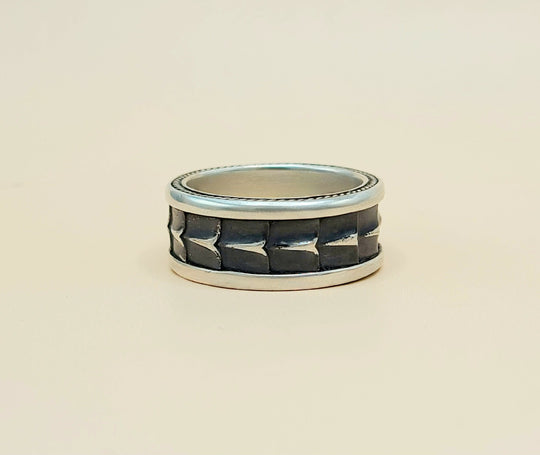 David Yurman Wide Armory Band Ring Sterling Silver 11mm 