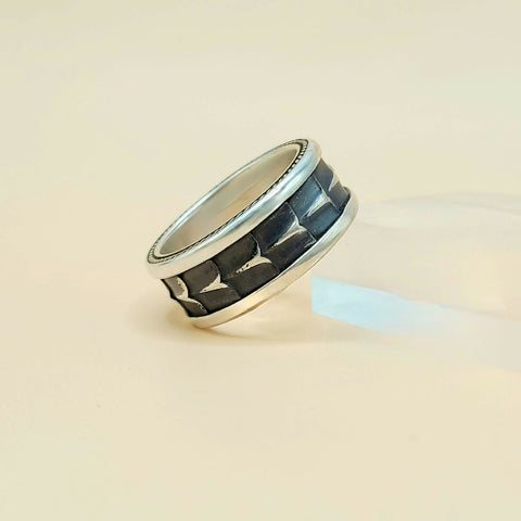 David Yurman Wide Armory Band Ring Sterling Silver 11mm