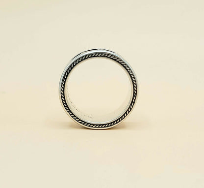 side view of David Yurman Wide Armory Band Ring Sterling Silver 11mm