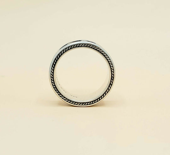 side view of David Yurman Wide Armory Band Ring Sterling Silver 11mm