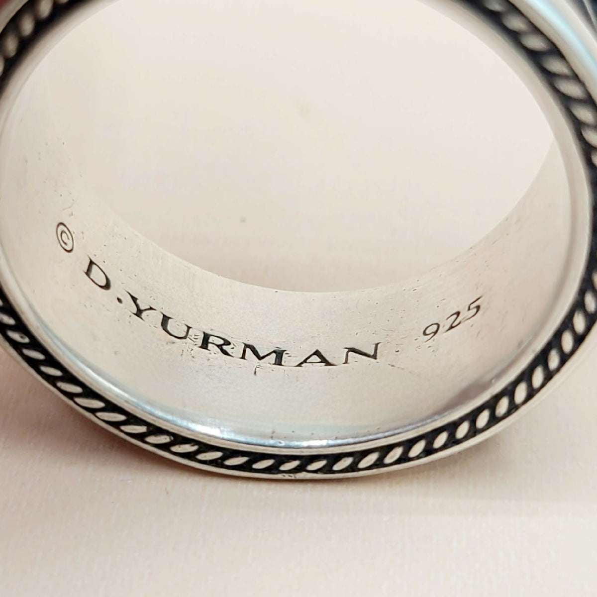 hallmark of David Yurman Wide Armory Band Ring Sterling Silver 11mm