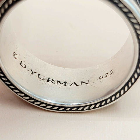 hallmark of David Yurman Wide Armory Band Ring Sterling Silver 11mm