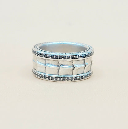 David Yurman Wide Armory Black Diamond Ring | Certified Pre-Owned  AYW Luxury #