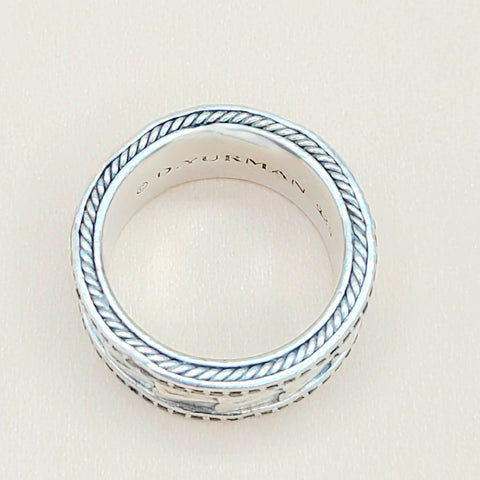  David Yurman Wide Black Diamonds Armory Band Ring