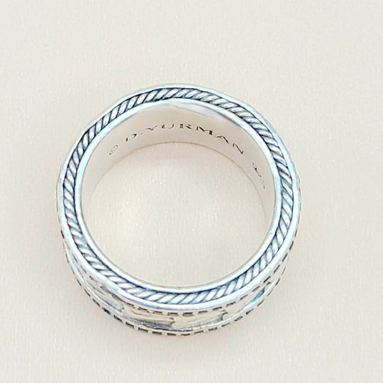  David Yurman Wide Black Diamonds Armory Band Ring
