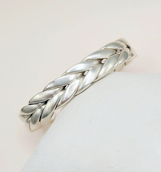 David Yurman Wide Chevron Cuff Bracelet Sterling Silver 12.5mm Small