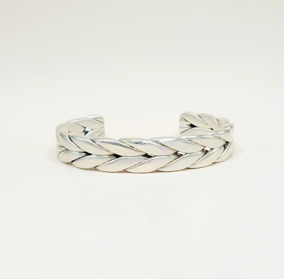 David Yurman Wide Chevron Cuff Bracelet Sterling Silver 12.5mm Small