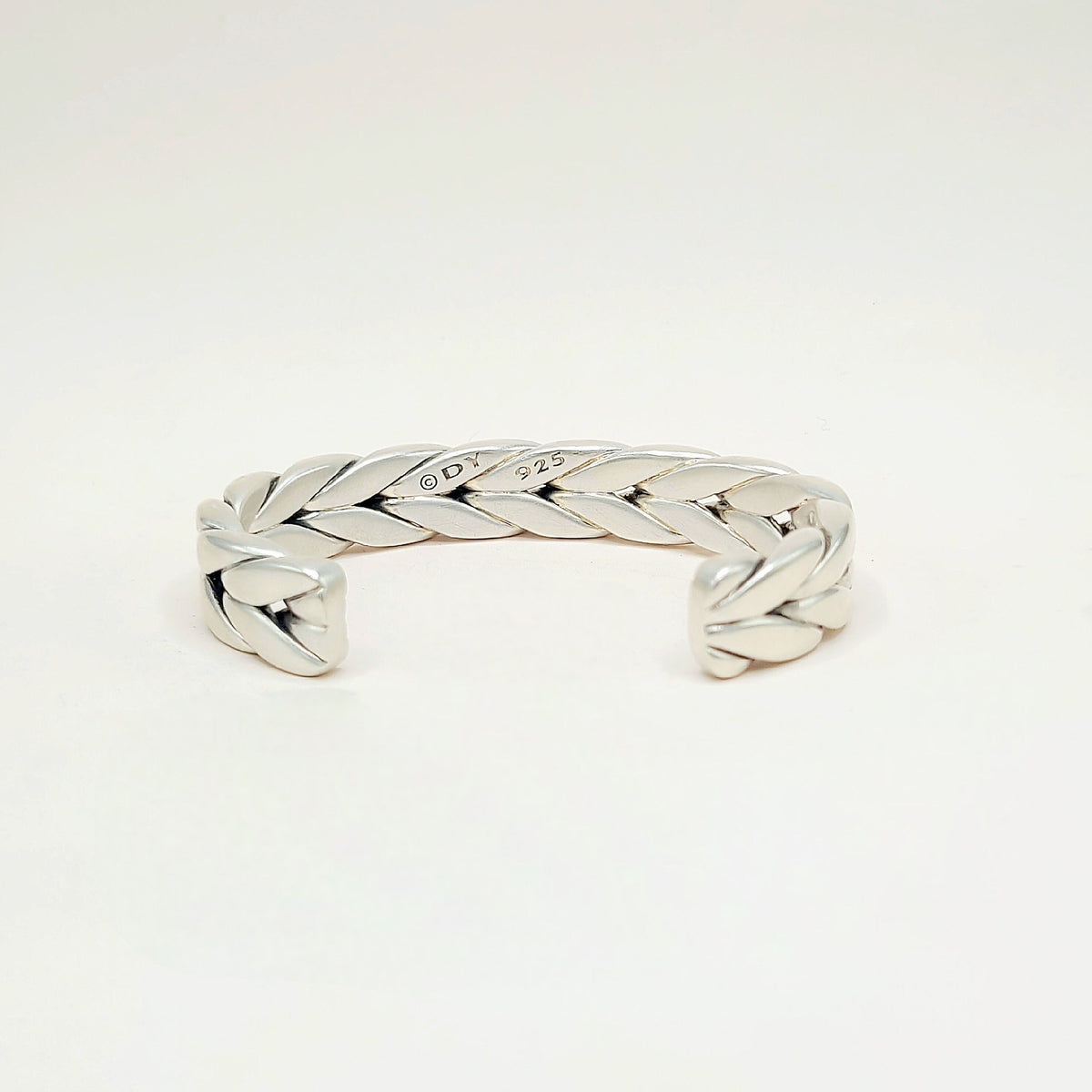 David Yurman Wide Chevron Cuff Bracelet Sterling Silver 12.5mm Small