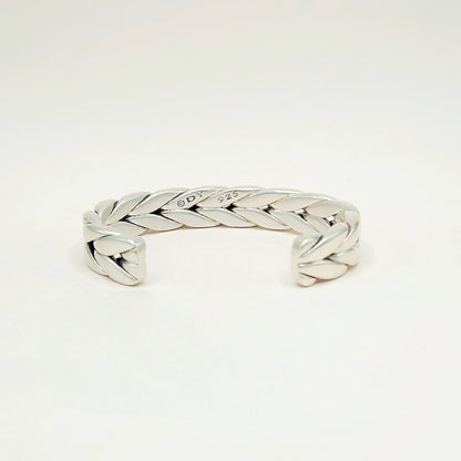 David Yurman Wide Chevron Cuff Bracelet Sterling Silver 12.5mm Small