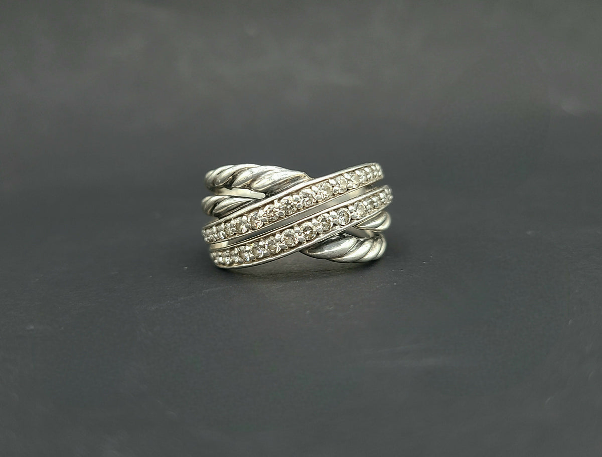  David-Yurman-Wide Double-Crossover Diamond-Ring